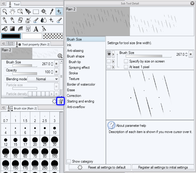 Clip Studio Sub Tool Detail